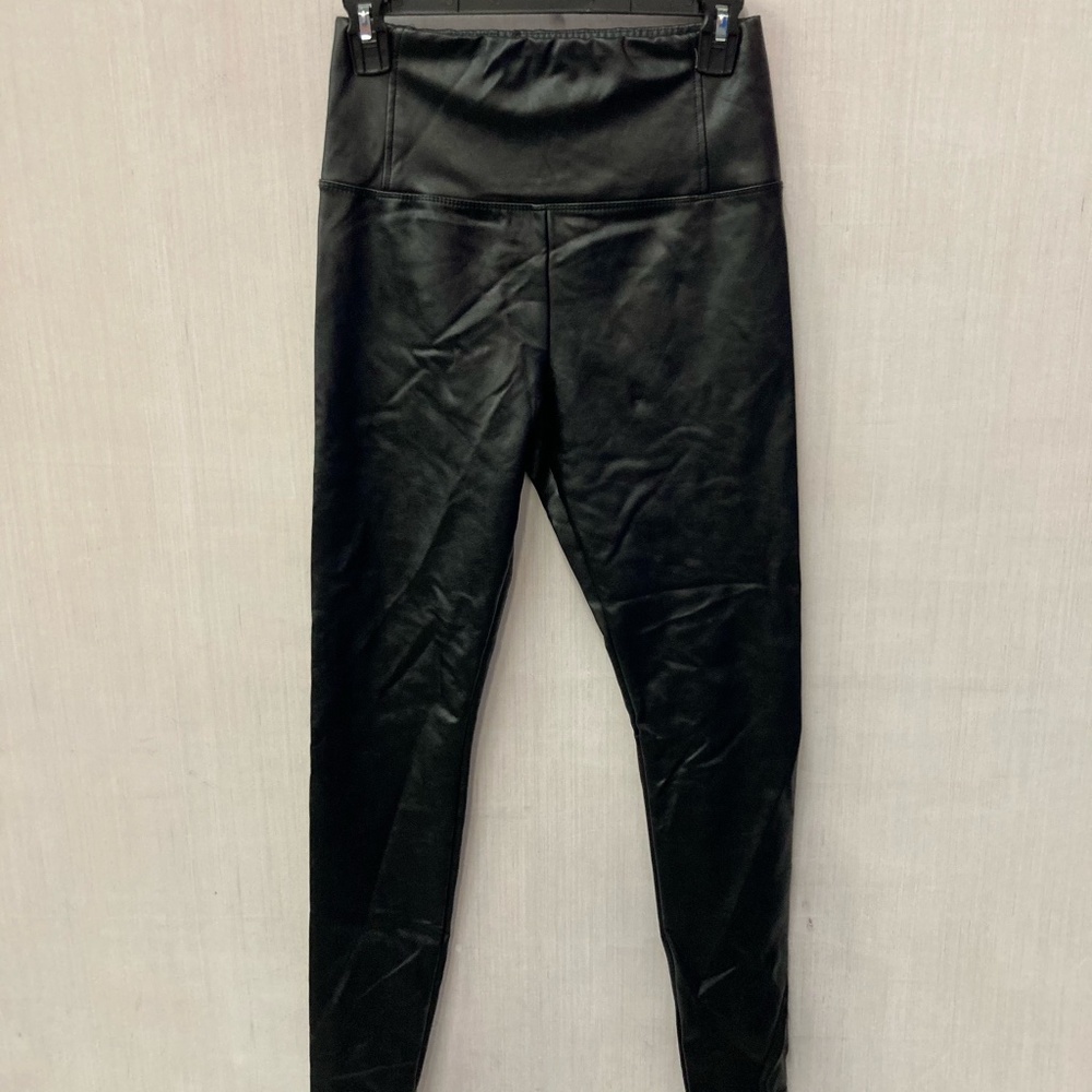 NWT love fire black faux leather tights Small